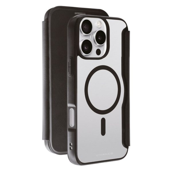 iPhone 16 Pro Vivanco Classic Wallet Flip Cover m. Pung - MagSafe Kompatibel - Sort Discount