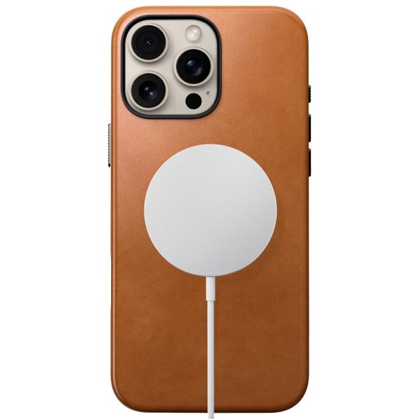 Nomad iPhone 16 Pro Traditional Leather Cover - MagSafe Kompatibel - Tan Online now