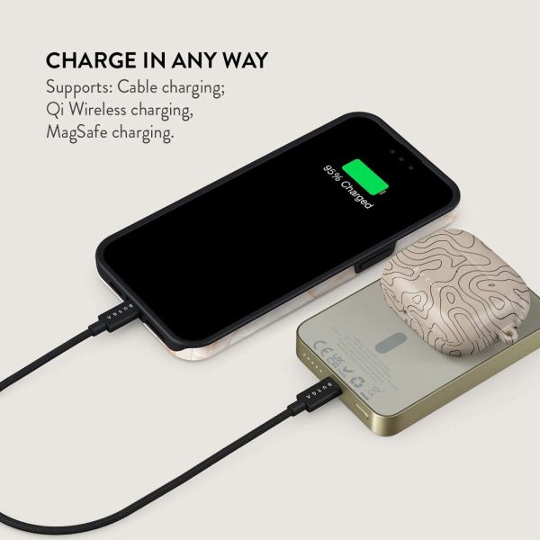 Burga PowerBank 5000mAh m. Trådløs Opladning & 20W USB-C Stik - MagSafe Kompatibel - Wild Terrain Cheap