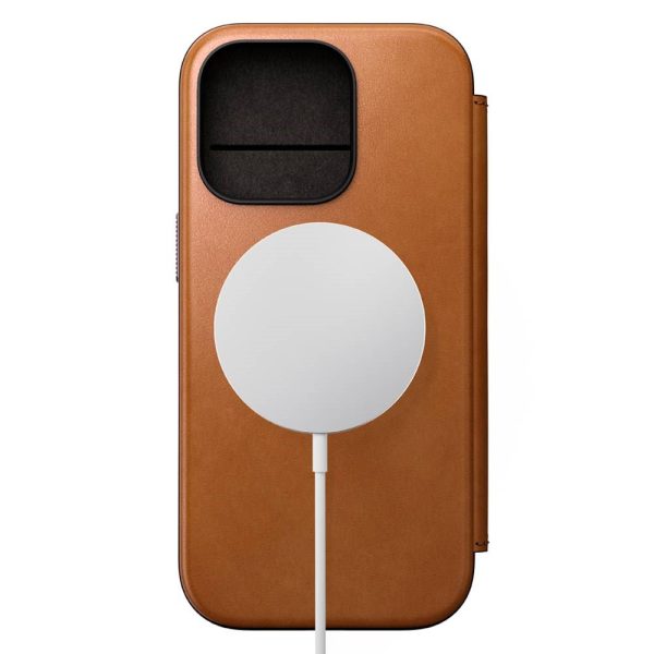 Nomad iPhone 16 Pro Modern Leather Folio Cover - MagSafe Kompatibel - Tan Online now