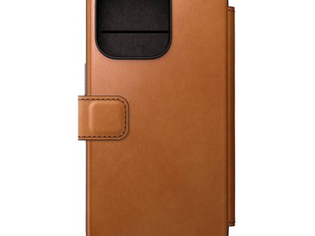 Nomad iPhone 16 Pro Modern Leather Folio Cover - MagSafe Kompatibel - Tan Online now