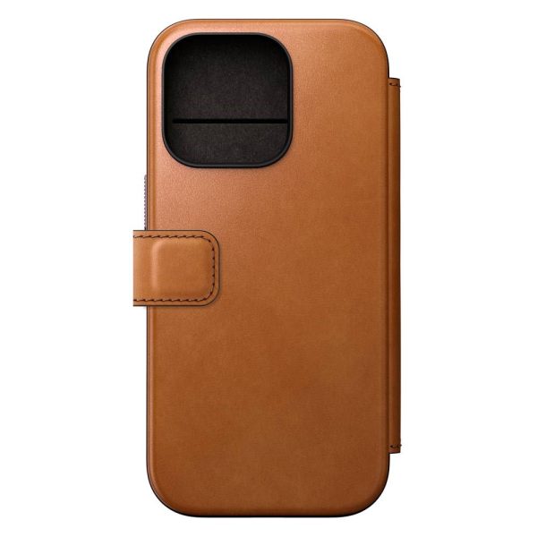 Nomad iPhone 16 Pro Modern Leather Folio Cover - MagSafe Kompatibel - Tan Online now