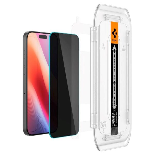 iPhone 16 Pro Max Spigen EZ Fit Glas.tR Privacy Skærmbeskyttelse - 2 stk. - Case Friendly - Gennemsigtig Online Hot Sale