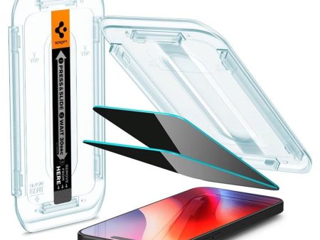 iPhone 16 Pro Spigen EZ Fit Glas.tR Privacy Skærmbeskyttelse - 2 stk. - Case Friendly - Gennemsigtig Hot on Sale