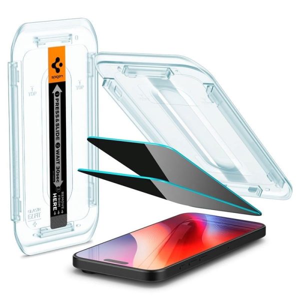 iPhone 16 Pro Spigen EZ Fit Glas.tR Privacy Skærmbeskyttelse - 2 stk. - Case Friendly - Gennemsigtig Hot on Sale