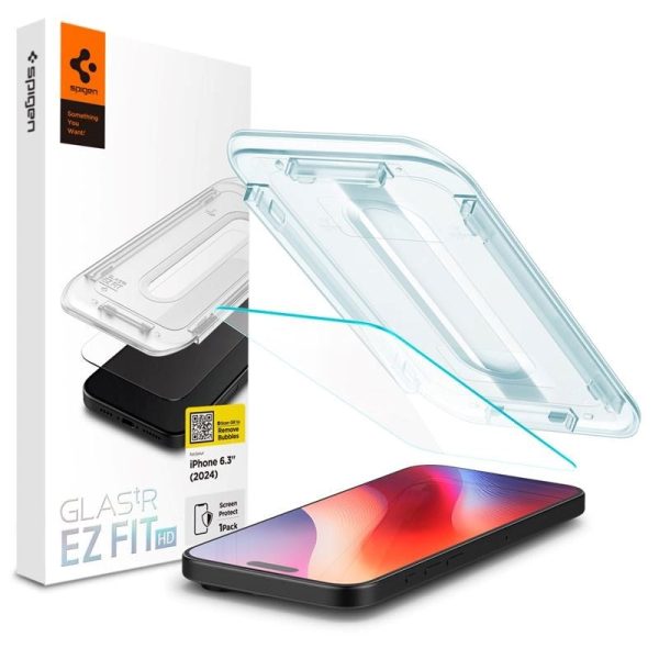 iPhone 16 Pro Spigen EZ Fit Glas.tR Skærmbeskyttelse - Case Friendly - Gennemsigtig For Cheap