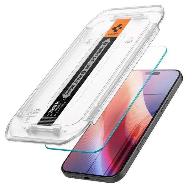 iPhone 16 Pro Spigen EZ Fit Glas.tR Skærmbeskyttelse - Case Friendly - Gennemsigtig For Cheap