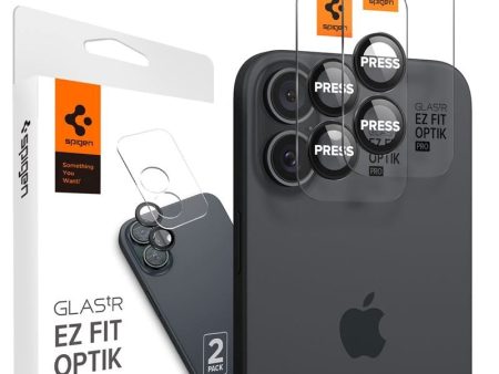 iPhone 16   16 Plus Spigen EZ Fit. tR Optik Pro Kameralinse Beskyttelsesglas - 2 stk. - Gennemsigtig   Sort Online