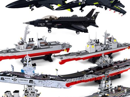 Sluban Model Building Blocks Navy Submarine Military Ship Plane Aircrafted Carrier Warship Battle Cruiser Frigate Toys Cheap