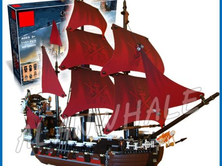 1151pcs Battle Ship Pirates of the Caribbean Queen Anne s Revenge 16009 Model Building Blocks Boys Bricks Compatible With lego Supply