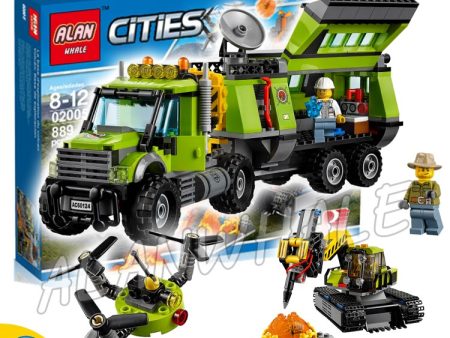 889pcs City Volcano Exploration Mobile Base Mountain Geological Survey 02005 Figure Building Blocks Toys Compatible With LegoING Hot on Sale