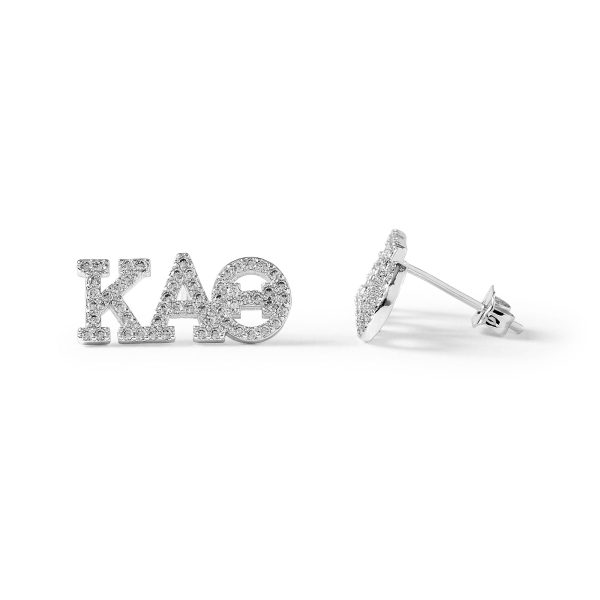 Kappa Alpha Theta White Gold Plated Stud Earrings For Discount