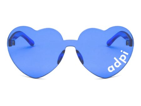 Alpha Delta Pi Sunglasses — Heart Shaped Sunglasses Printed With ADP Logo Online Sale