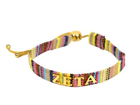 Zeta Tau Alpha Woven Bracelet, Multi-Color Design on Sale