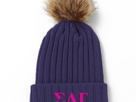 Sigma Lambda Gamma Pom Pom Beanie Hat Fashion