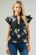 FLORAL TOP MULTI BLACK TAUPE For Cheap