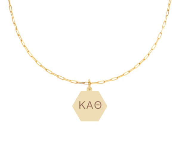 Kappa Alpha Theta Paperclip Necklace with KAT Sorority Pendant Discount