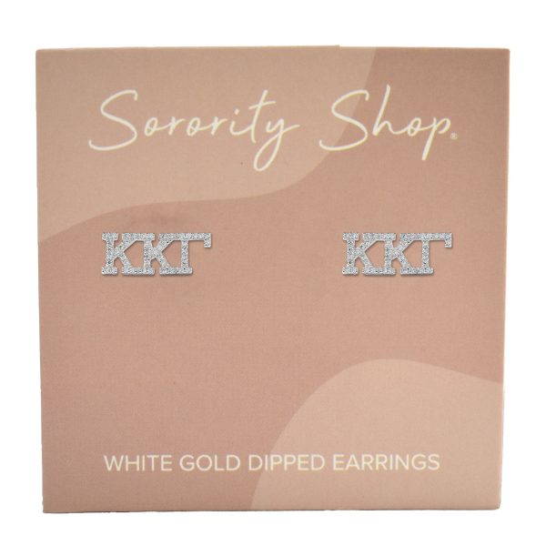 Kappa Kappa Gamma White Gold Plated Stud Earrings Online Hot Sale