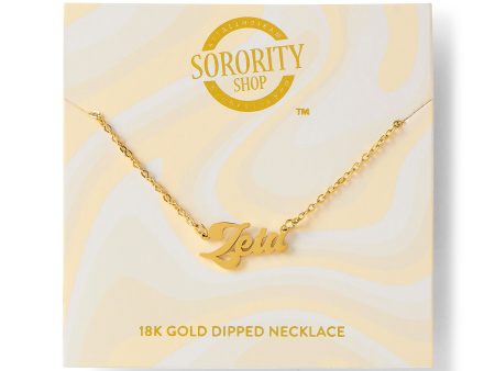 Zeta Tau Alpha Retro Design Necklace Hot on Sale