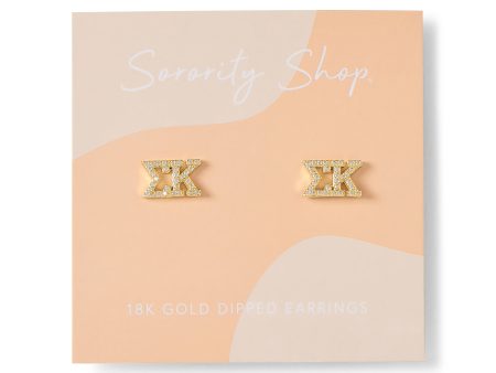 Sigma Kappa 18k Gold Plated Stud Earrings Online Sale