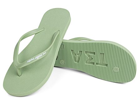 Alpha Sigma Tau Flip Flops, With Greek Letter Cutouts For Sale