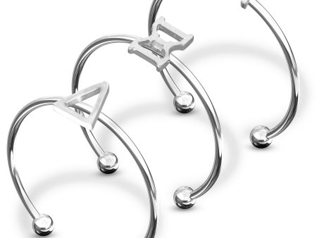 Alpha Xi Delta Silver Stacking Ring Set For Sale