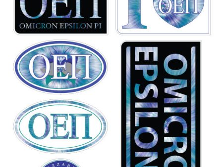 Omicron Epsilon Pi  Tie Dye Stickers on Sale