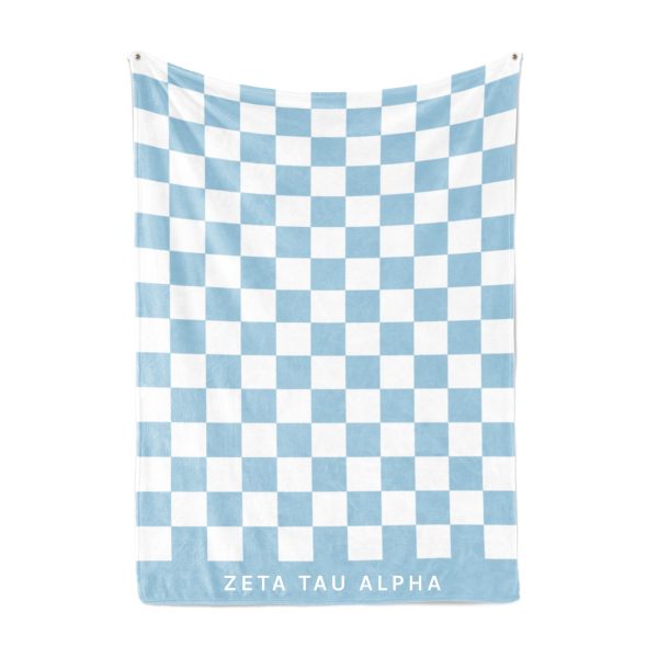 Zeta Tau Alpha Blanket - Thick Checkered Sherpa Blanket Sale