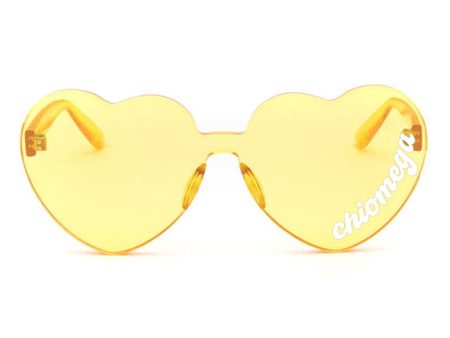 Chi Omega Sunglasses — Heart Shaped Sunglasses Printed With CO Logo Supply