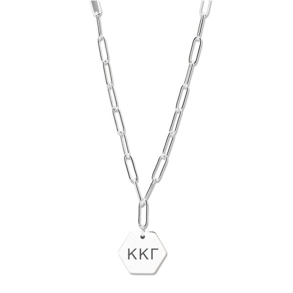 Kappa Kappa Gamma Necklace- Silver Paperclip Style with KKG Pendant Supply