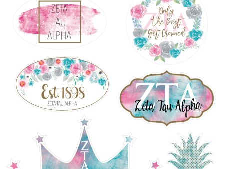 Zeta Tau Alpha Water Color stickers Online