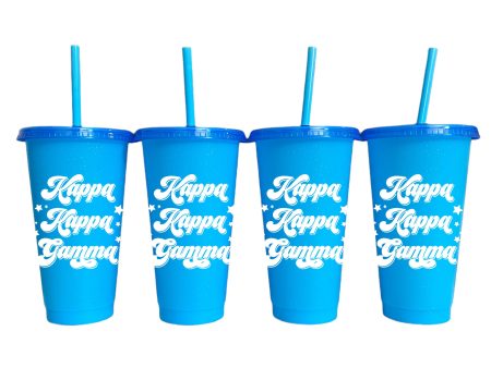 Kappa Kappa Gamma Glitter Color Changing Cup 4-Pack For Sale