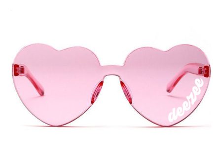 Delta Zeta Sunglasses — Heart Shaped Sunglasses Printed With DZ Logo on Sale