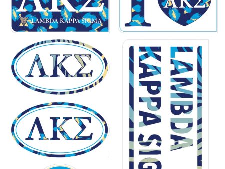 Lambda Kappa Sigma Animal Print Stickers Hot on Sale