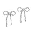 SILVER RHINESTONE BOW STUDS Hot on Sale