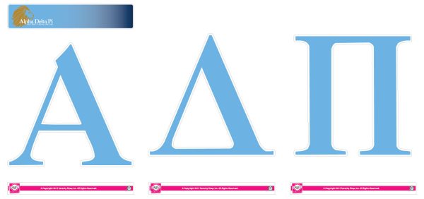 Alpha Delta Pi Jumbo Letter Decals Online now