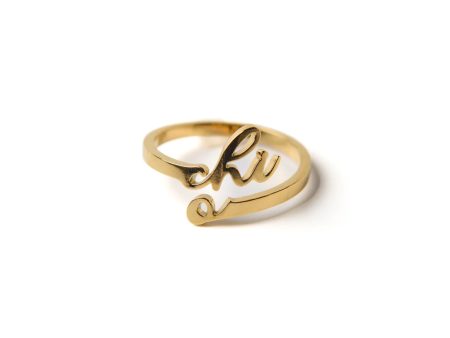 CHI OMEGA ADJUSTABLE WORD RING Online Sale