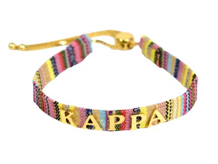 Kappa Kappa Gamma Woven Bracelet, Multi-Color Design Cheap