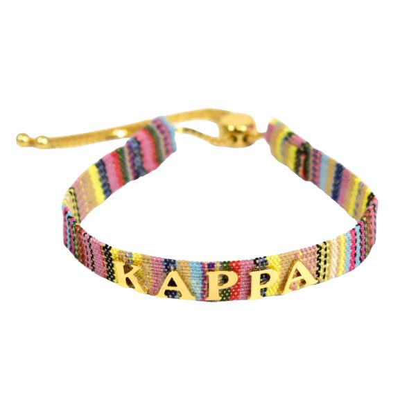 Kappa Kappa Gamma Woven Bracelet, Multi-Color Design Cheap