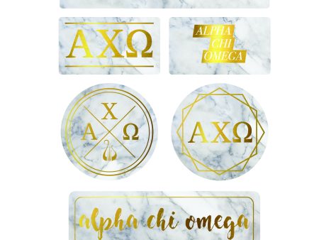 Alpha Chi Omega Marble Sticker Sheet Sale