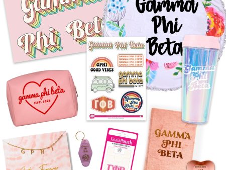 Gamma Phi Beta Celebrate Sisterhood Sorority Gift Box- 10 unique items on Sale