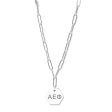 Alpha Epsilon Phi Necklace- Silver Paperclip Style with AEP Pendant Online