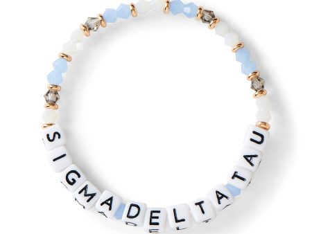 Sigma Delta Tau Bracelet With Glass Beads and 18K Gold Accent Beads Sale