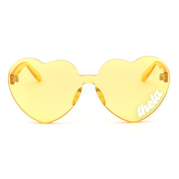 Kappa Alpha Theta Sunglasses — Heart Shaped Sunglasses Printed With KAT Logo Discount