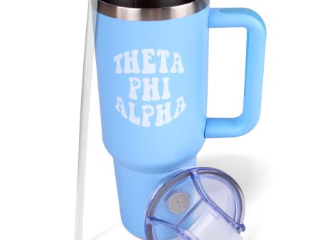 Theta Phi Alpha Tumbler - 40oz Stainless Steel with Handle Hot on Sale