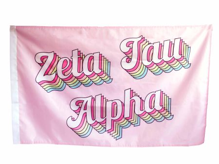 Zeta Tau Alpha Retro Flag Hot on Sale