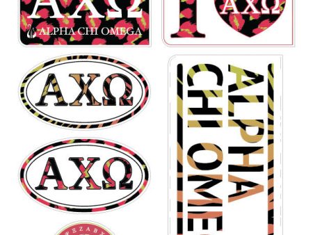 Alpha Chi Omega Animal Print Stickers Cheap