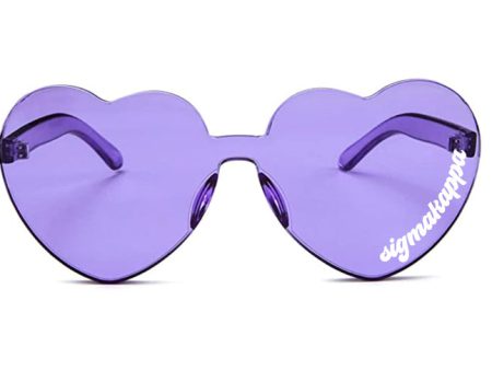 Sigma Kappa Sunglasses — Heart Shaped Sunglasses Printed With SK Logo Supply