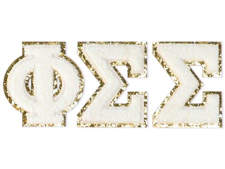 Phi Sigma Sigma Chenille Stickers - PSS Greek Letter Stickers Cheap