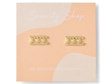 Sigma Sigma Sigma 18k Gold Plated Stud Earrings Online Hot Sale